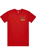 Red Dawn tee with left chest flying mallard Big Duck logo