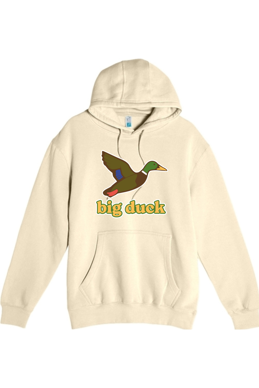Big Duck In-Flight hoodie in Pina Colada with front Big Duck mallard logo