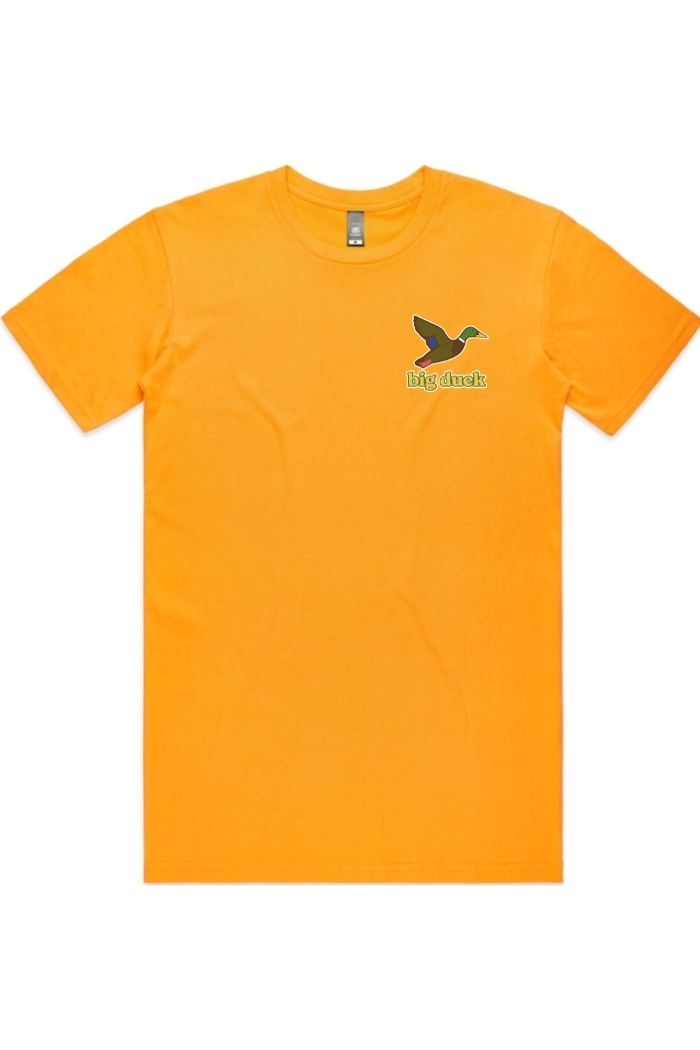 24 Carat Magic tee in Gold with left chest flying mallard Big Duck logo