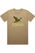 Sand Dune tee with front flying mallard Big Duck logo