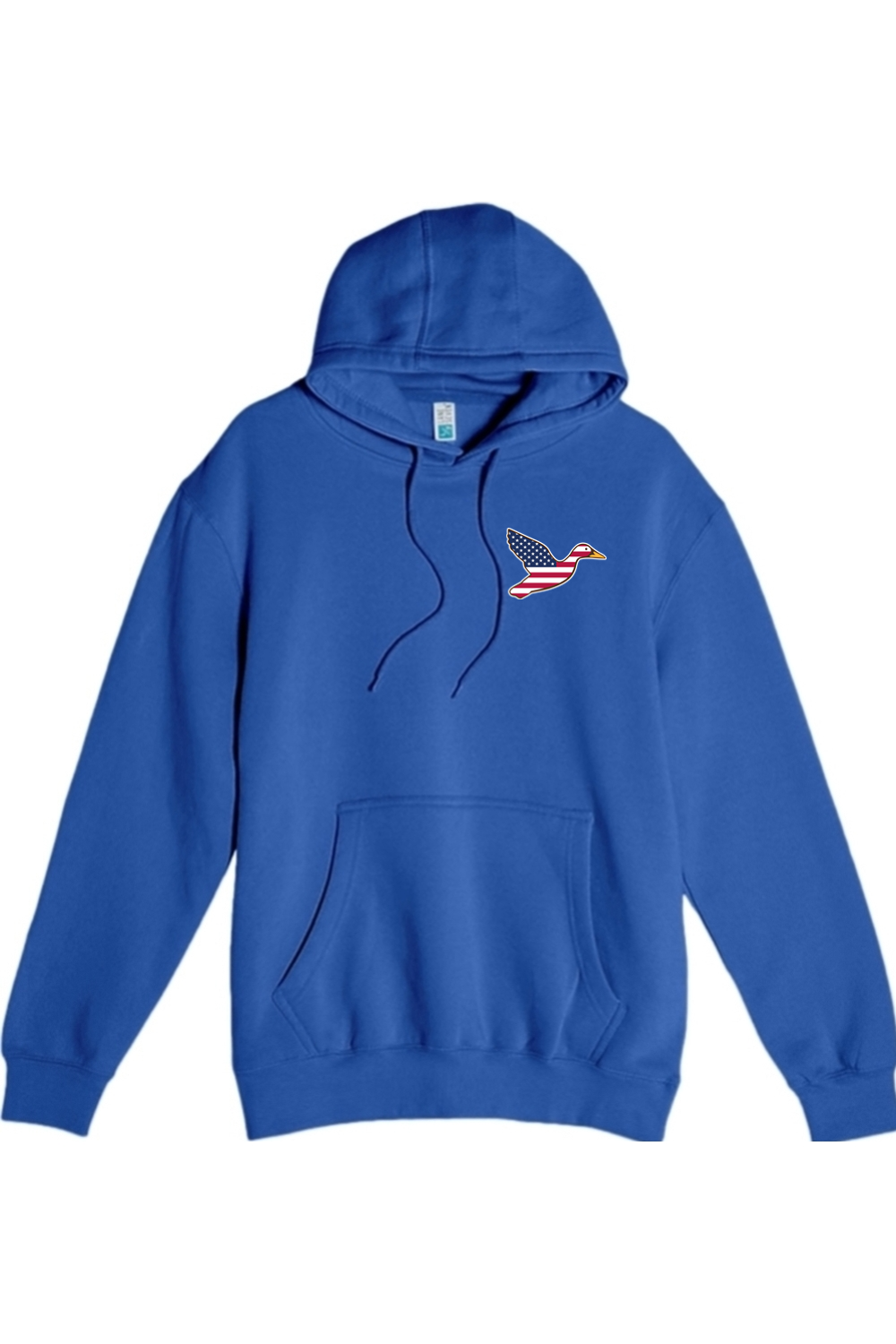 Big Duck Americana hoodie in True Royal with left chest Big Duck mallard logo