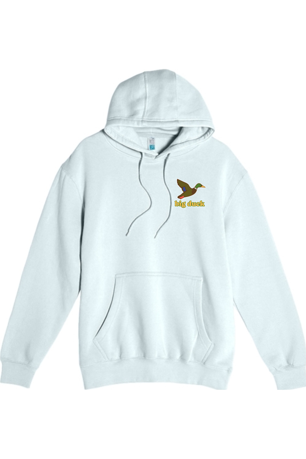 Big Duck In-Flight hoodie in Seafoam with left chest Big Duck mallard logo