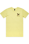 Lemonade Stand tee with left chest flying mallard Big Duck logo
