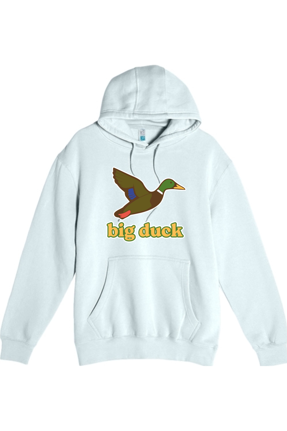 Big Duck In-Flight hoodie in Seafoam with front Big Duck mallard logo
