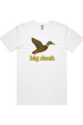 Dove's Cry tee in White with front flying mallard Big Duck logo