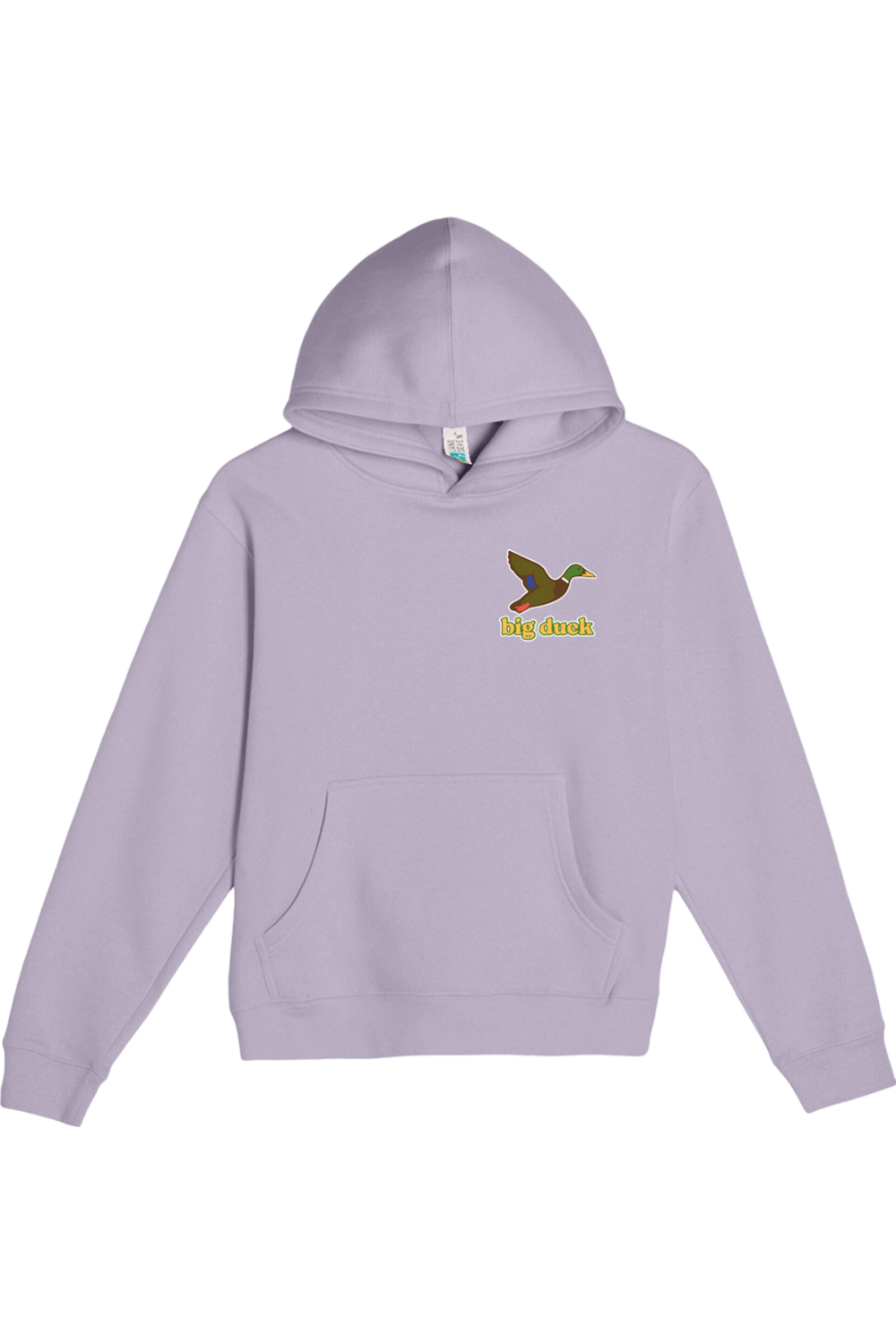 Big Duck In-Flight youth hoodie in Lilac with left chest Big Duck mallard logo