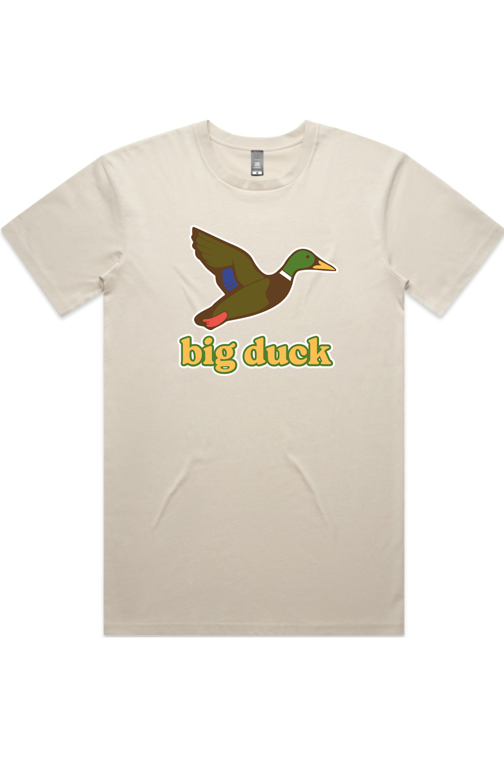 Bone-a-fide tee with front flying mallard Big Duck logo