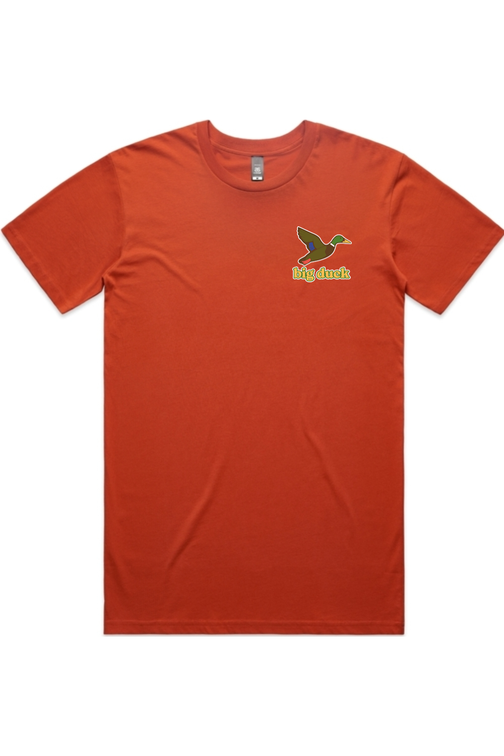 Campfire Ember tee in Autumn with left chest flying mallard Big Duck logo