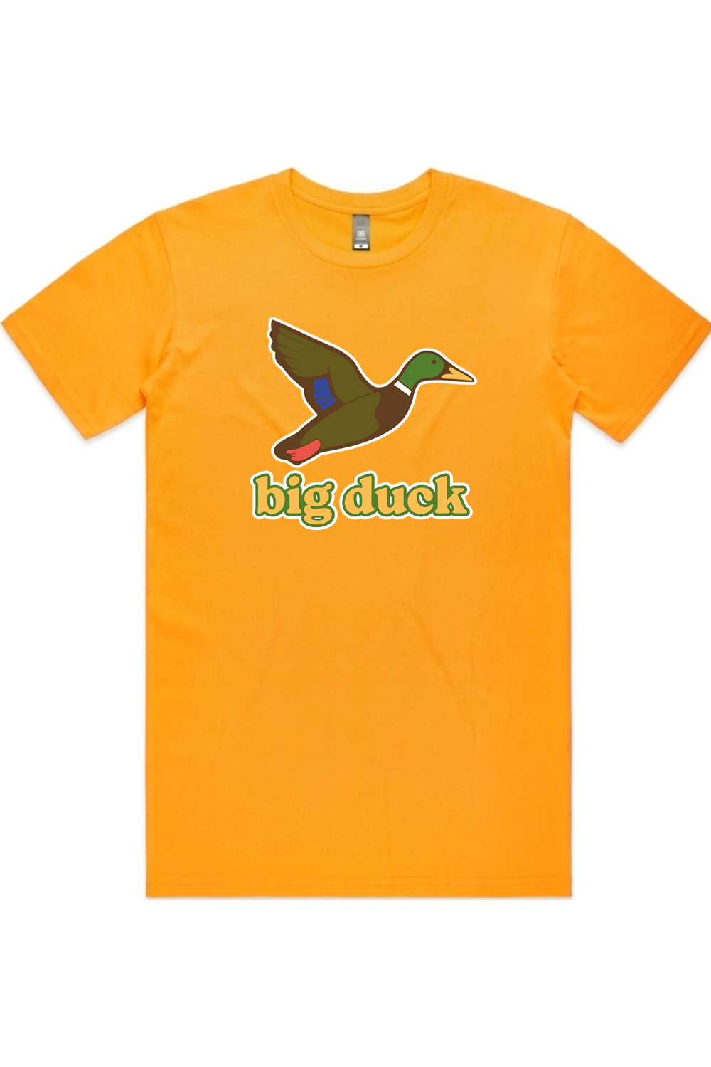 24 Carat Magic tee in Gold with front flying mallard Big Duck logo