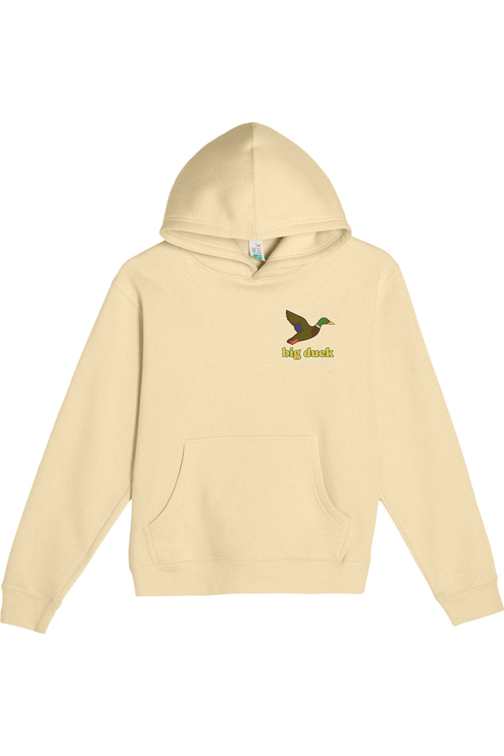 Big Duck In-Flight youth hoodie in Pina Colada with left chest Big Duck mallard logo