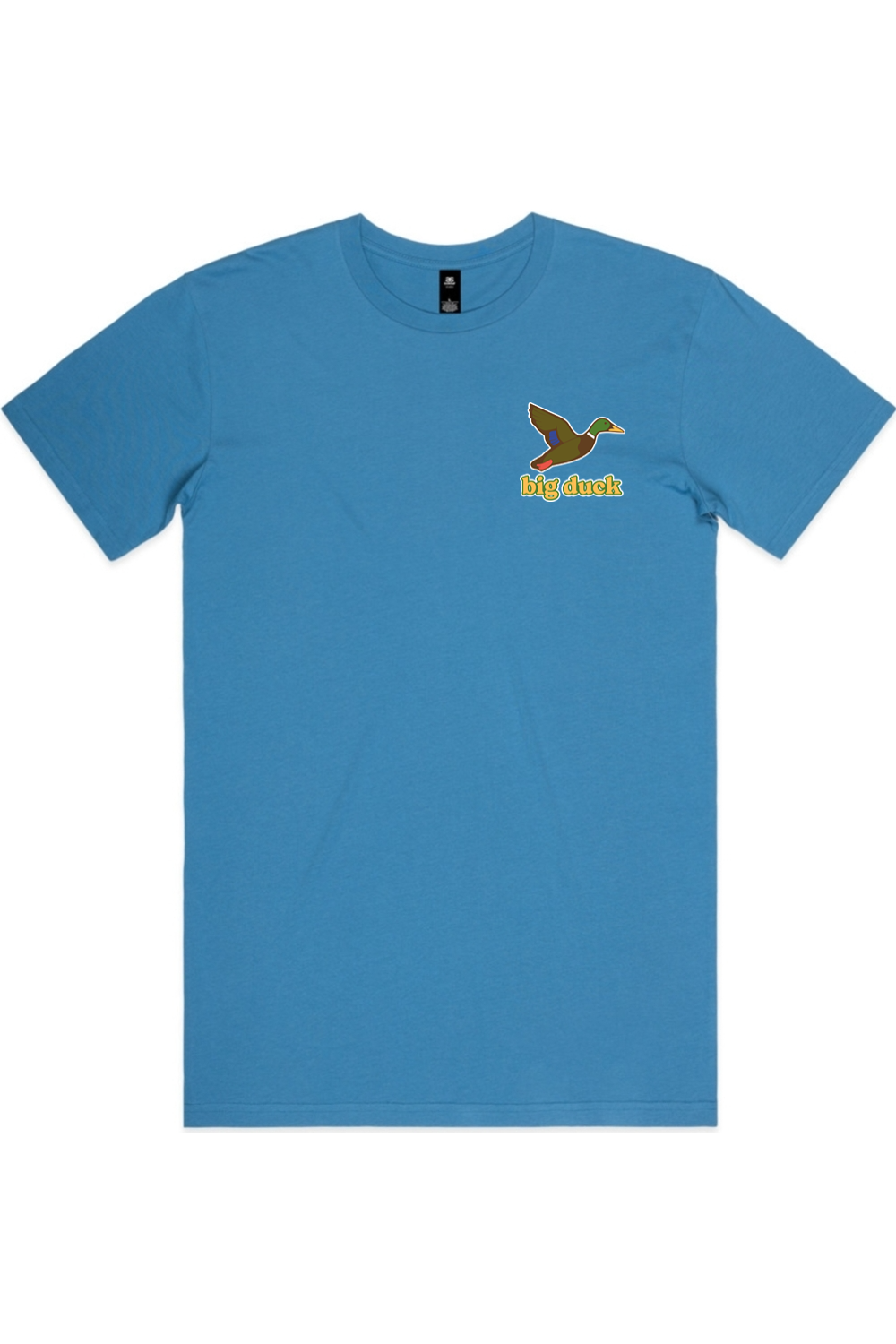 Blue Bayou tee in Hydro with left chest flying mallard Big Duck logo