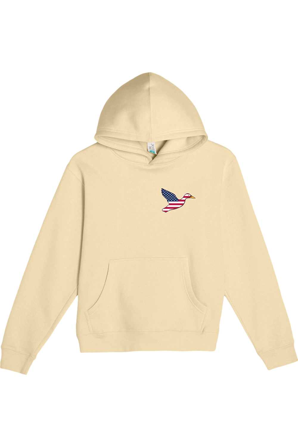 Big Duck Americana youth hoodie in Pina Colada with left chest Big Duck mallard logo