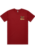 Crimson Nights tee in Cardinal with left chest flying mallard Big Duck logo