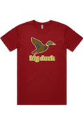Crimson Nights tee in Cardinal with front flying mallard Big Duck logo