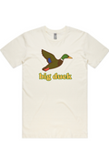 Egg Shell tee in Natural with front flying mallard Big Duck logo