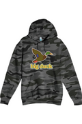 Big Duck In-Flight hoodie in Slate Camo with front Big Duck mallard logo