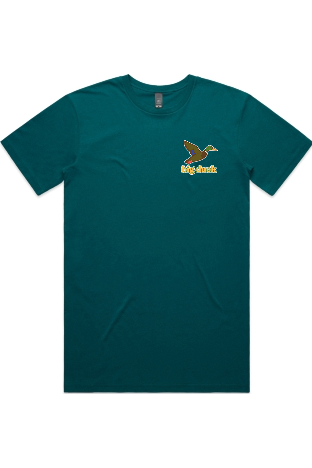 Atlantic Waves tee with left chest flying mallard Big Duck logo