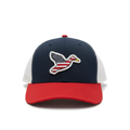 Big Duck Americana Stars and Stripes cap with raised PVC Big Duck logo, front view