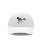 Big Duck Americana White cap with raised PVC Big Duck logo, front view